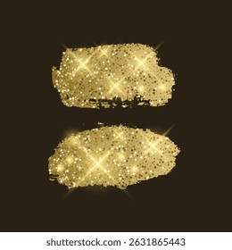 Coups de pinceau dorés avec paillettes et scintillements