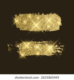 Coups de pinceau dorés avec paillettes et scintillements