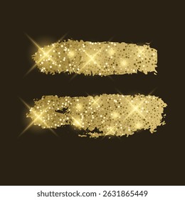 Coups de pinceau dorés avec paillettes et scintillements