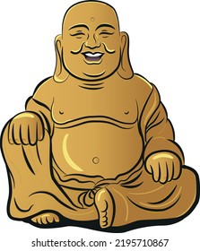 Golden Budai Laughing Fat Buddha