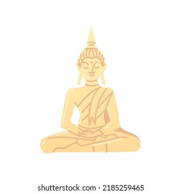 golden buddha statue isolated icon