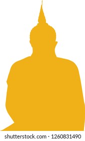 Golden Buddha with white background