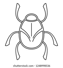 Golden bug icon. Outline golden bug vector icon for web design isolated on white background