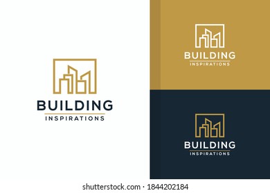 golden building logo design inspiration