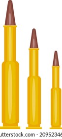 Golden bullets, illustration, vector on a white background.