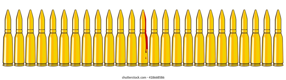 golden bullets vector illustration