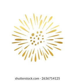 Golden Burst Abstract Sun Rays Design Element Illustration