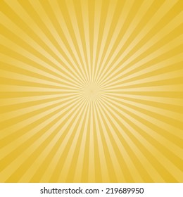 Golden burst background. Vector illustration