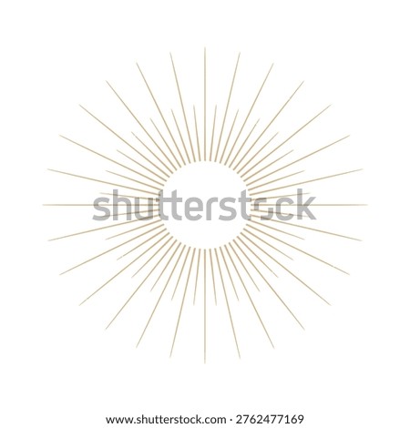 A golden burst of radial lines emanating from a bright central circular white space