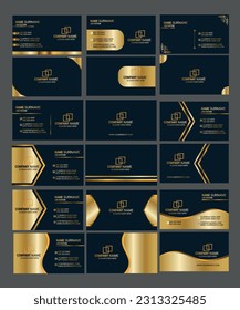 Golden Business card Bundle Design, Creative, Modern, Corporate, Minimal Business cards for financial, accounting, audit and tax advisory companies. Mega Collection of Business Card Template Design.