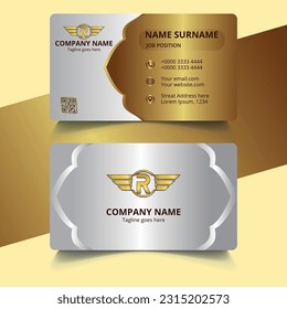 Golden Business card Design, Real estate business card, Creative, Modern, Corporate, Minimal Business cards for financial, accounting, Business Card Template Design.