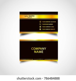 Golden Business Card Template, US Size, Eps File, Vector, Illustration