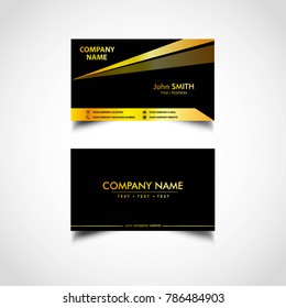 Golden Business Card Template, US Size, Eps File, Vector, Illustration