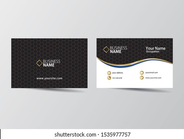 Golden Business Card. Visiting Card Template