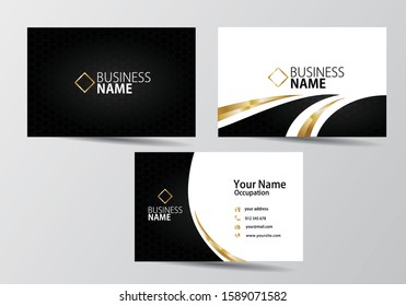 Golden Business Card. Visiting Card Template
