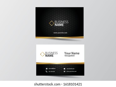 golden business card. visiting card template

