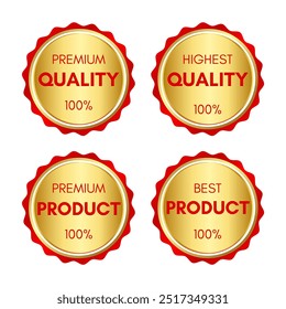 Golden Business Company Badge Design Based on Quality Criteria. Certified Badges, Vector Illustration Shield Logo Template. Eps