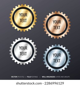 Golden business Infographic element with modern luxury design vector.
