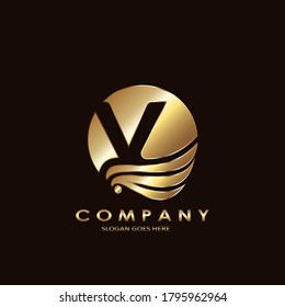 Gold V Letter Images Stock Photos Vectors Shutterstock