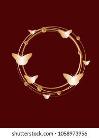 Golden butterfly frame