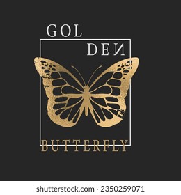 Golden butterfly graphic design. Fashion and more