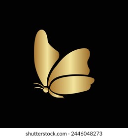 Plantilla de diseño de logotipo de mariposa dorada