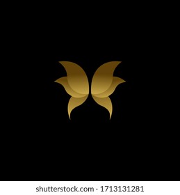 Golden Butterfly Logo Vector Illustration