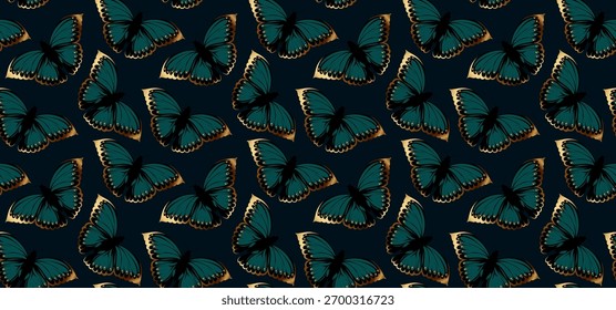 Patrón de mariposa dorada. Diseño de patrón Abstractas.