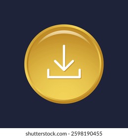 Golden button with download icon.