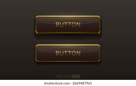 Golden Button frame, label event bar, show signboard. Vector illustration