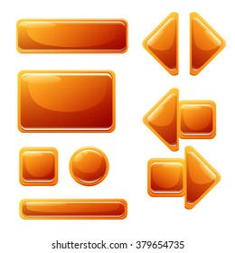 Golden Buttons For Game or App. Editable vector illustration