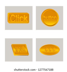 
golden buttons on gray background