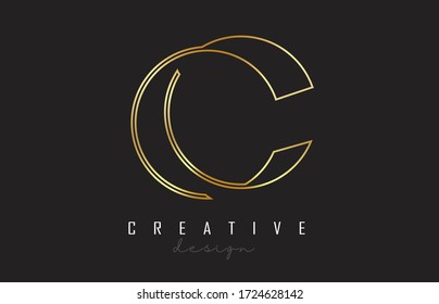 Golden C Letter Logo Monogram Design Stock Vector (Royalty Free ...