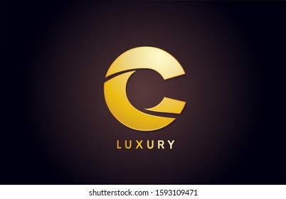 golden C luxury alphabet letter logo design icon for company business. Suitable for as a logotype