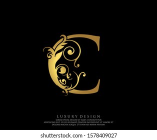 Golden C Luxury Logo Icon, Vintage Letter Logo Design.