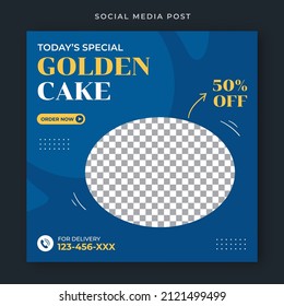 Golden Cake Social Media Post Template