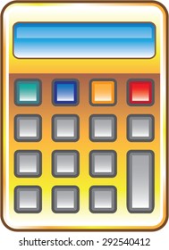 Golden Calculator Vector