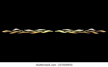 Golden Calligraphic Hand Drawn Flourish or Divider. Elegant Golden Retro Decorative Element for Invitations, Diploma, Menu, Wedding Design.