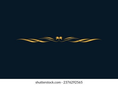 Imagen del vector de fondo editable del elemento ornamental caligráfico dorado