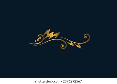 Golden calligraphic ornamental element editable background vector image