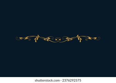 Golden calligraphic ornamental element editable background vector image