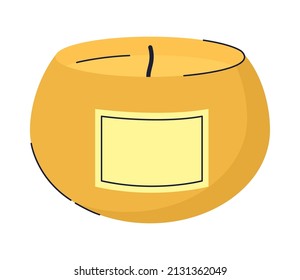 golden candle design over white