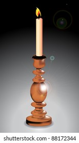 Golden candle holder