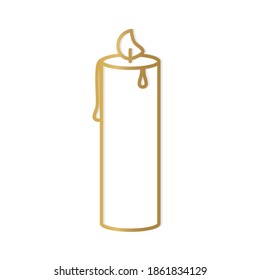 golden candle icon- vector illustration