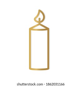 golden candle icon- vector illustration