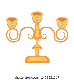 Golden candlestick with blue gems