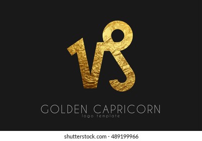 Golden capricorn. Golden zodiac sign. Capricorn zodiac