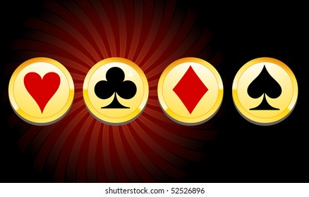 Golden card suits