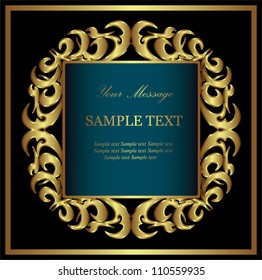  Golden card.  Vector