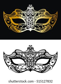 Golden Carnival Mask, Masquerade, Mardi Gras